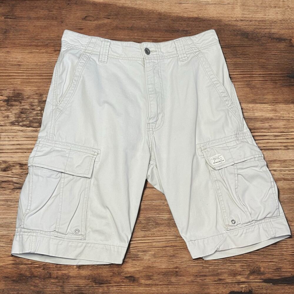 Levi Strauss & Co Original Carrier Cargo Shorts W32 Y2K Light Beige Baggy Cotton
